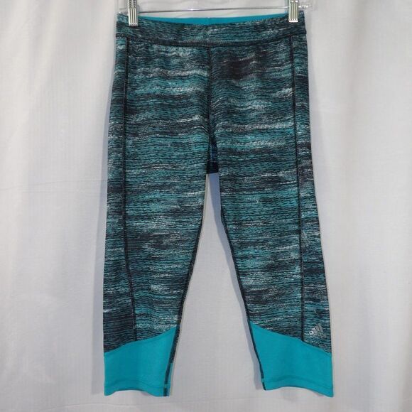 NWT adidas Techfit Training Capri Tights Blue Print - Picture 4 of 9